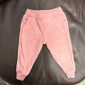 OshKosh B'gosh Pink Jogger Sweatpants with Tiny White Floral Prints